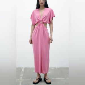 Zara Pink‎ Cut Out Dress Size S